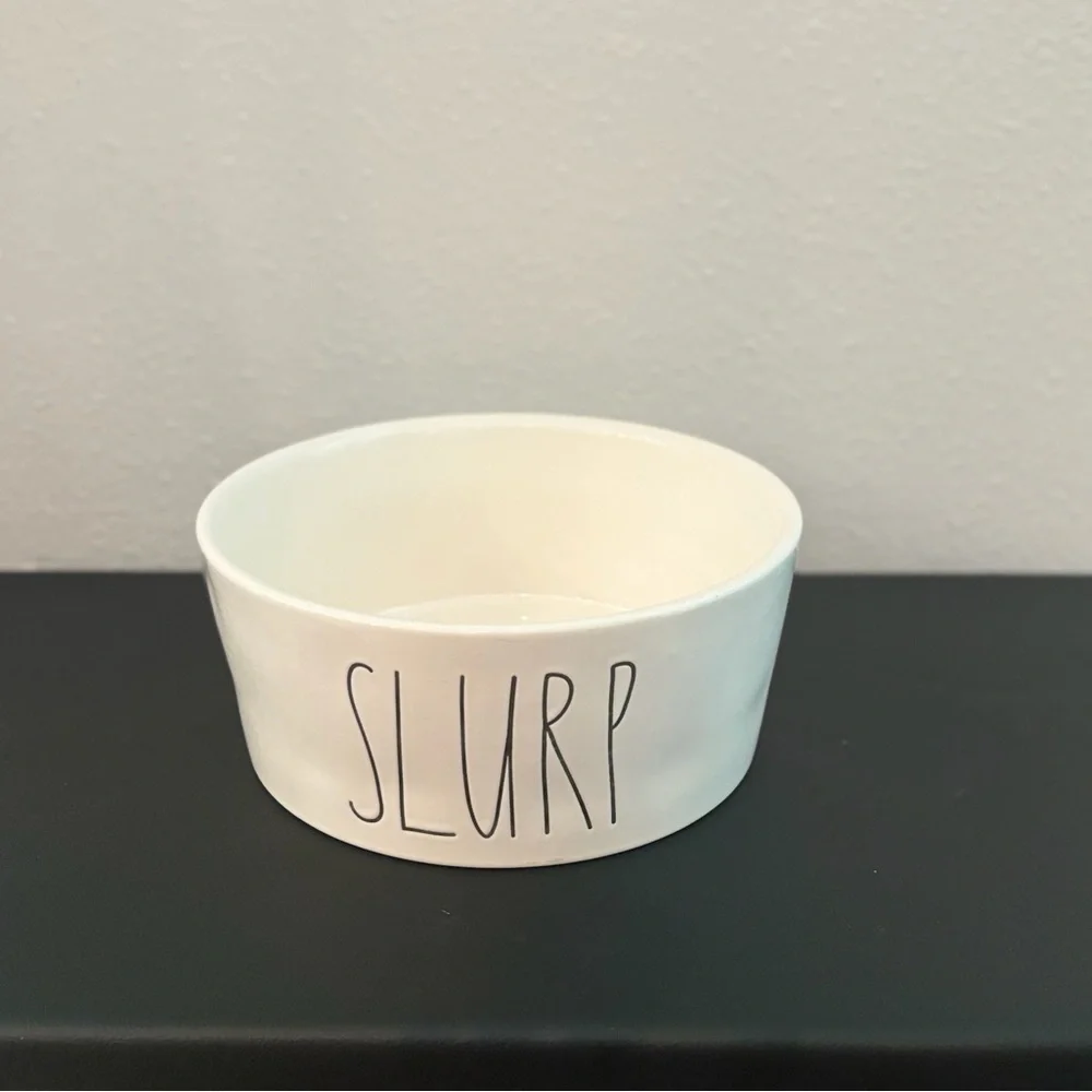 White Ceramic Dog Treat Jar and bowl